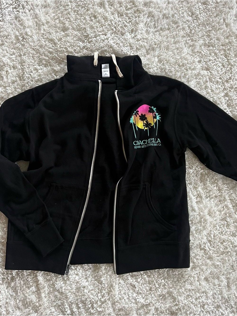 Coachella 2019 Hoodie Black Graphic Zip Hoodie